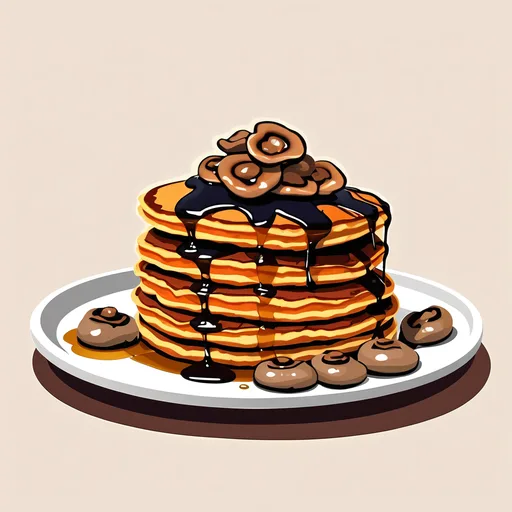 Süßkartoffel-Pfannkuchen mit Balsamico-Ahorn-Pilzen