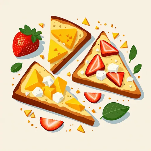 Toast na may Strawberry, Mangga, at Feta