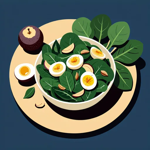 Salade d'épinards aux pommes et aux œufs