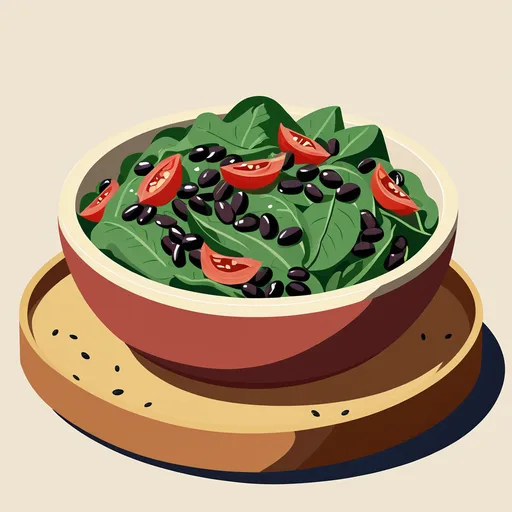 Spinat-Schwarzbohnen-Salat
