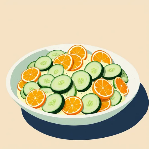 Ensalada picante de pepino y naranja
