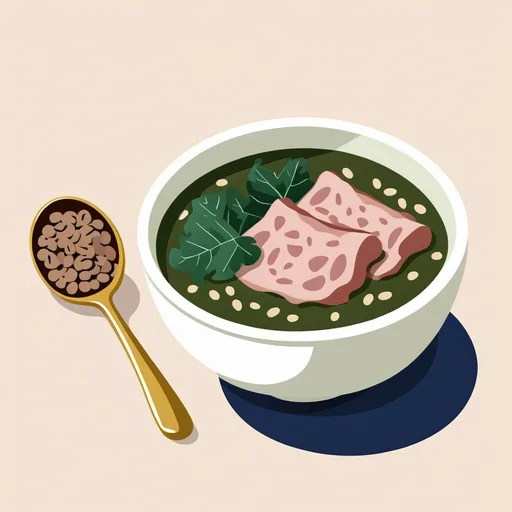 Sup Kacang Hitam dan Collard Greens