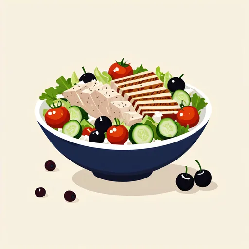 Salad Yunani dengan Ayam