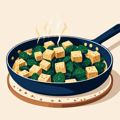 Tofu mit Blattspinat