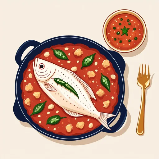 Gebackener Fisch mit Creole-Soße