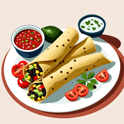Taquito's met avocado en zwarte bonen
