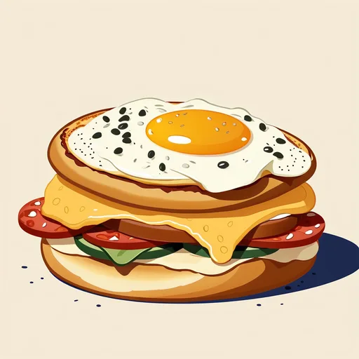 Burger à l'œuf façon pizza