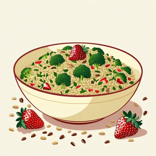 Brokkoli-Erdbeer-Orzo-Salat