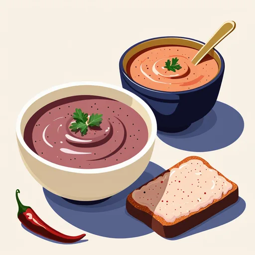 Caviar d'aubergine et poivrons