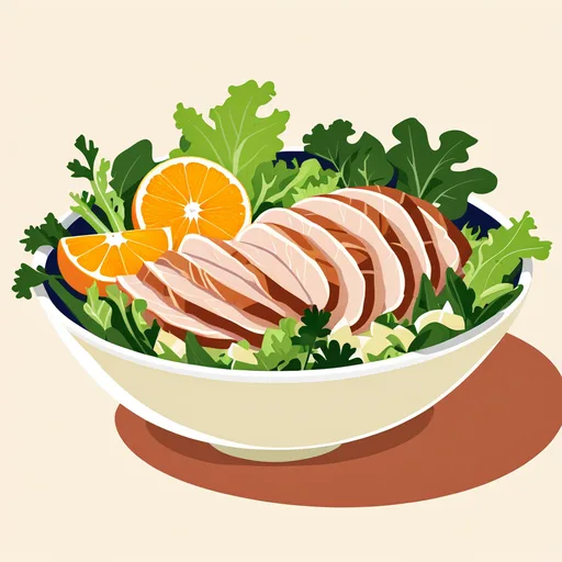 Ensalada de pavo con vinagreta de naranja