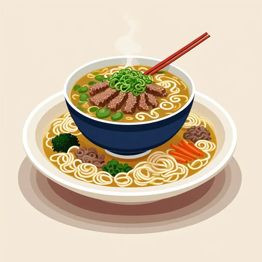 Knoblauch-Ingwer-Ramen mit Rindfleisch
