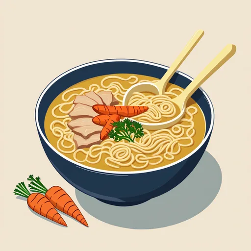Sopa de pollo con fideos