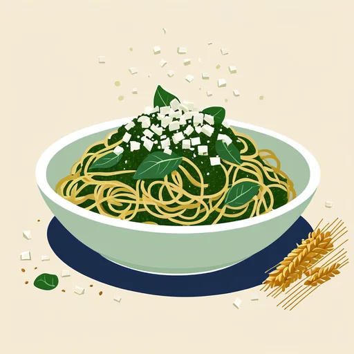 Spaghetti au pesto d'épinards