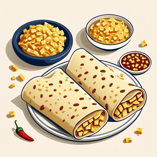 아침 감자 달걀 부리또