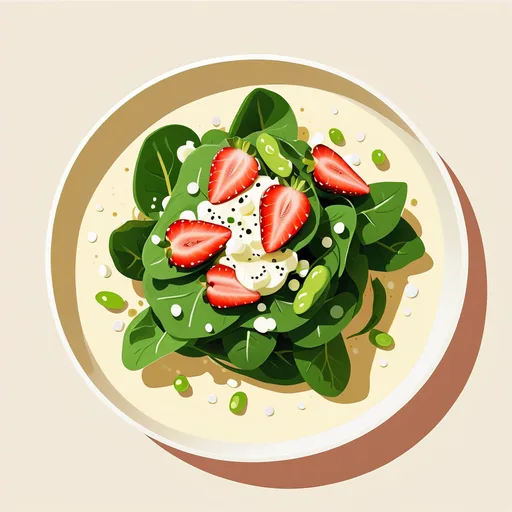 Ensalada de fresas, alubias blancas y edamame