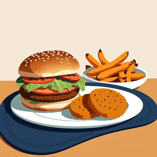 Lachs-Burger mit Süßkartoffel-Ofenpommes