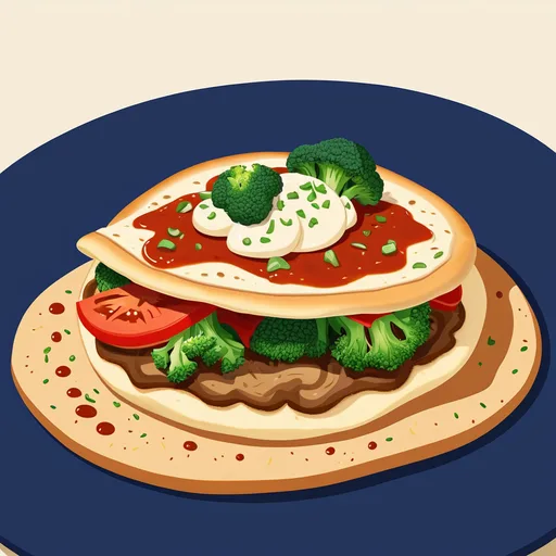 Pitas de pizza con vegetales