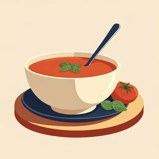 Sopa de tomate y albahaca