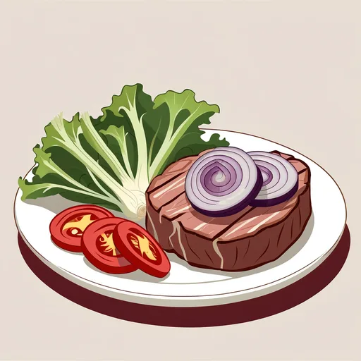 비달리아 양파와 토마토 샐러드를 곁들인 구운 참치
