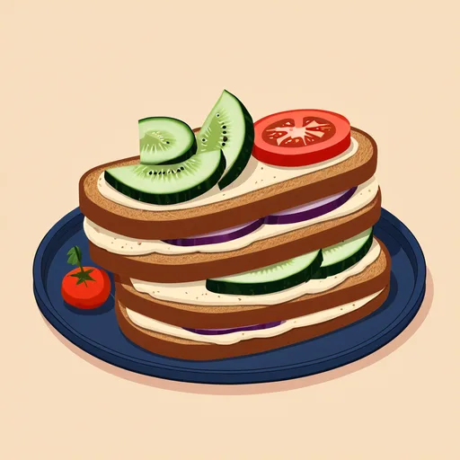 Sardinen-Sandwich mit Gurke und Tomate