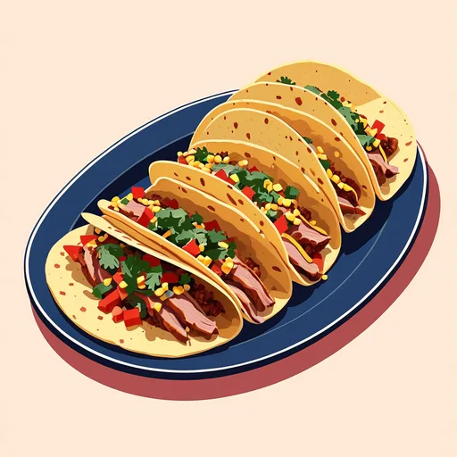 Gebratenes Schweinefleisch-Taco mit Pico de Gallo