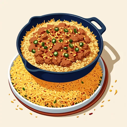 أرز التاكو في مقلاة واحدة