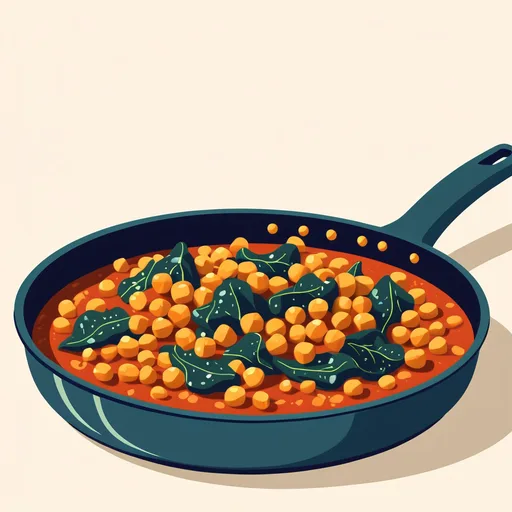 Sauté de pois chiches et épinards