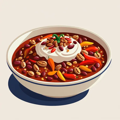 Chili Brilhante com Cobertura de Nozes