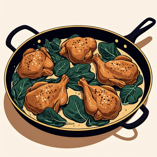 สะโพกไก่ตุ๋นผักโขม