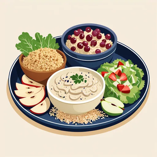 سلطة الدجاج والأرز والفواكه