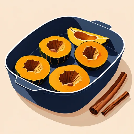 달콤한 도토리 호박 구이
